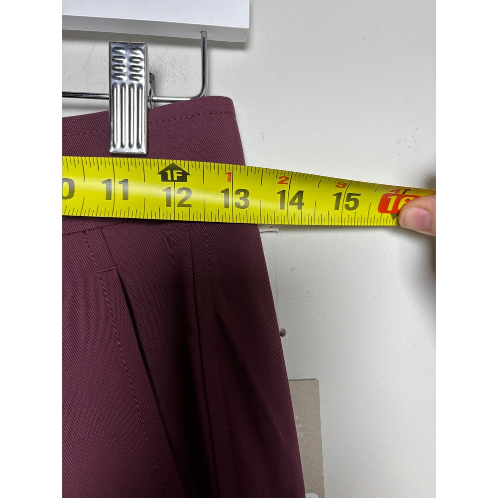 Everlane Italian GoWeave Tapered Pants Burgundy Women's Size 00 NWT - Picture 5 of 9